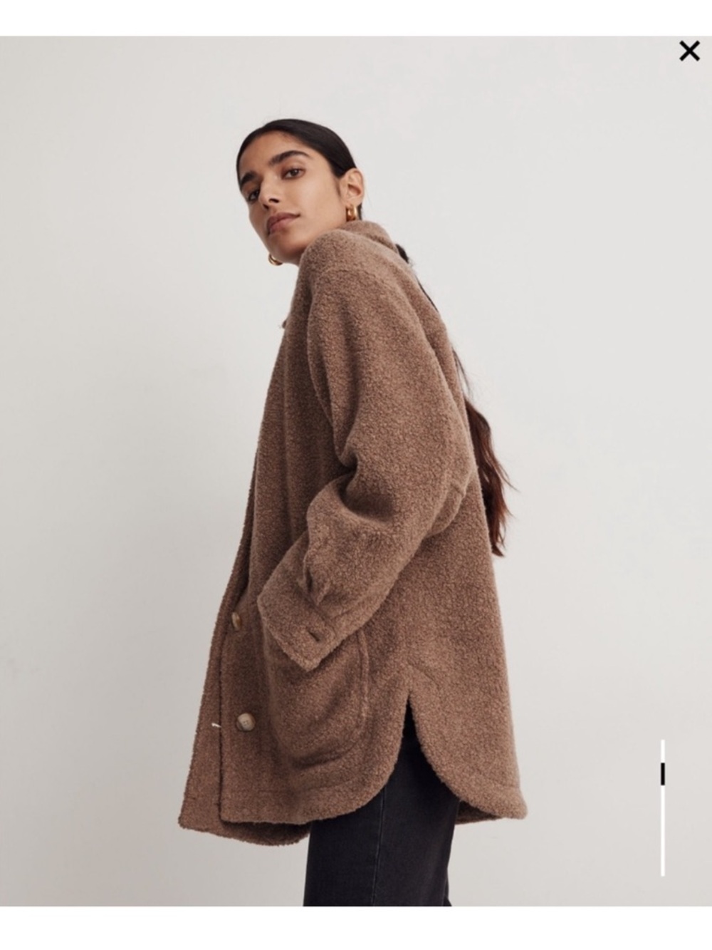 Madewell Teddy Belrose Shirt-Jacket Heather Oatmeal Sherpa XS - Picture 2 of 14